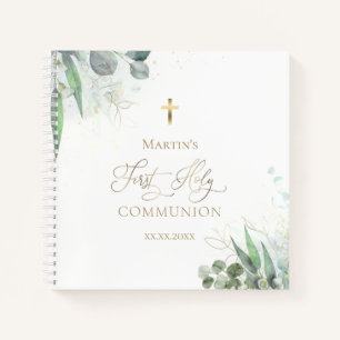 水彩緑   First Communion Guest Book ノートブック