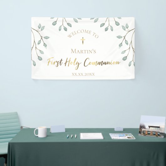水彩緑 | First Holy Communion 横断幕 (トレードショー)