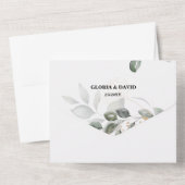 水彩緑QRコードすべて1つの招待状 オールインワン招待状 (裏面)