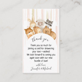 水彩線画の森の赤ちゃん動物ありがとうございます エンクロージャーカード