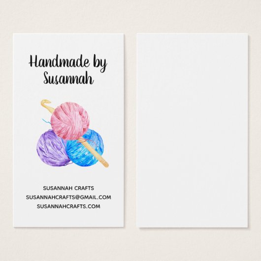 水彩編み針編み糸と手作り工芸品 (正面&裏面)