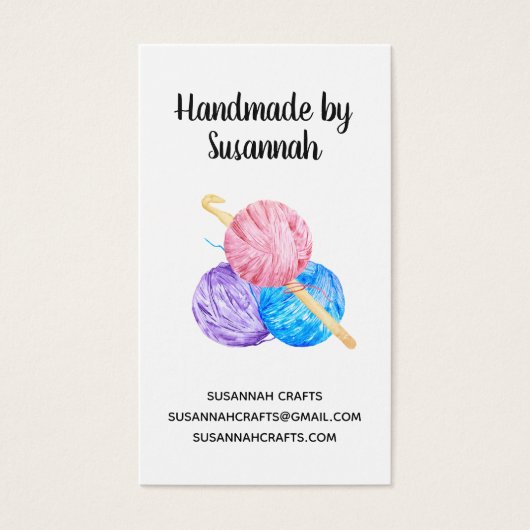 水彩編み針編み糸と手作り工芸品 (正面)