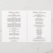 水彩繊細な白い花結婚式 プログラム (裏面)