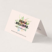 水彩繊細な花の花束 名刺 (正面)