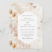 水彩繊細な花結婚式招待状 招待状 (正面/裏面)