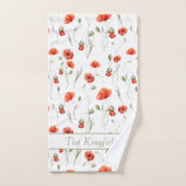 水彩繊細な野生のケシ バスタオルセット (ハンドタオル)