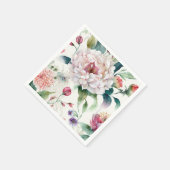 水彩繊細エレガントなアジアの花柄 スタンダードカクテルナプキン (角)
