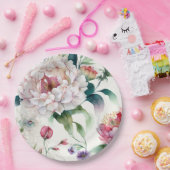 水彩繊細エレガントなアジアの花柄 ペーパープレート (パーティー)