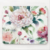 水彩繊細エレガントなアジアの花柄 マウスパッド (正面)