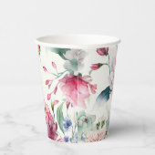 水彩繊細エレガントなアジアの花柄 紙コップ (右)
