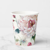 水彩繊細エレガントなアジアの花柄 紙コップ (正面)