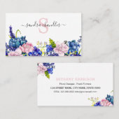 水彩署モダン名スクリプト花屋 名刺 (正面/裏面)