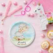 水彩羊の赤ちゃんシャワーファーム ペーパープレート (パーティー)