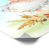 水彩羊の赤ちゃんシャワーファーム ポスター (角)