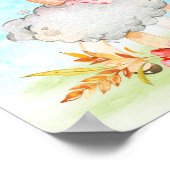 水彩羊の赤ちゃんシャワーファーム ポスター (角)