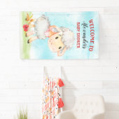 水彩羊の赤ちゃんシャワーファーム 横断幕 (インサイチュ)