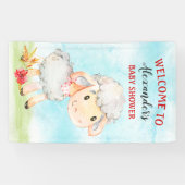 水彩羊の赤ちゃんシャワーファーム 横断幕 (横)