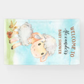 水彩羊の赤ちゃんシャワーファーム 横断幕 (横)