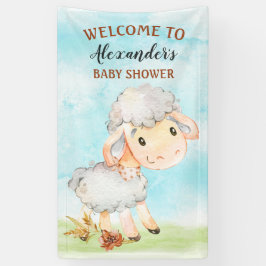 水彩羊の赤ちゃんシャワーファーム 横断幕
