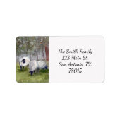 水彩羊差出人住所 ラベル (正面)