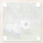 水彩羊 ガラスコースター (裏面)