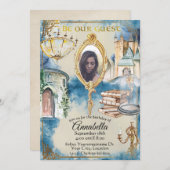 水彩美しいとビーストフォト鏡 招待状 (正面/裏面)