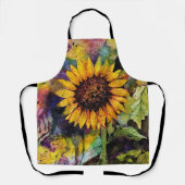 水彩美しいひまわり エプロン (正面)