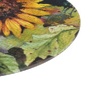 水彩美しいひまわり カッティングボード (角)