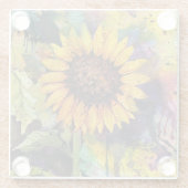 水彩美しいひまわり ガラスコースター (裏面)