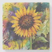 水彩美しいひまわり ストーンコースター (正面)