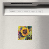 水彩美しいひまわり マグネット (インサイチュ (食洗機))