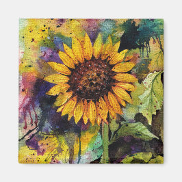 水彩美しいひまわり マグネット