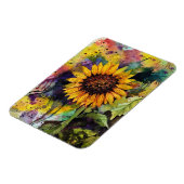 水彩美しいひまわり マグネット (左側)