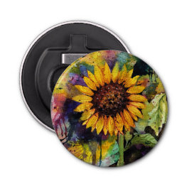 水彩美しいひまわり 栓抜き