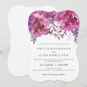 水彩美しいアジサイと植物学 招待状 (正面/裏面)