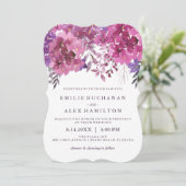 水彩美しいアジサイと植物学 招待状 (スタンド正面)