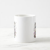 水彩美しいアライグマのカップルと花 コーヒーマグカップ (中央)