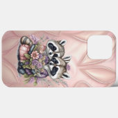 水彩美しいアライグマのカップルと花 Case-Mate iPhoneケース (裏面 (横))