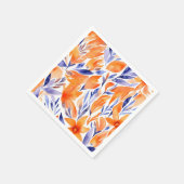 水彩美しいオレンジ模様フローラ抽象芸術 スタンダードカクテルナプキン (角)