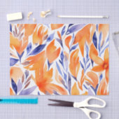 水彩美しいオレンジ模様フローラ抽象芸術 薄葉紙 (クラフト)