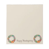 水彩美しいカボチャリース葉 ノートパッド (正面)