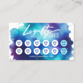 水彩美しいサロン&スパかわいいハートロイヤリティ ロイヤリティカード (正面)
