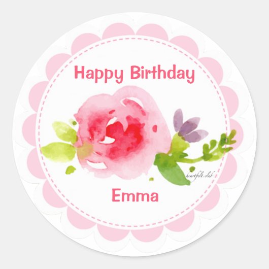 水彩美しいシール ラウンドシール (正面)