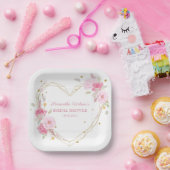 水彩美しいフローラバラブライダルシャワー ペーパープレート (パーティー)