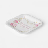 水彩美しいフローラバラブライダルシャワー ペーパープレート (傾斜あり)