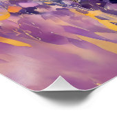 水彩美しいプリンセスとユニコーン ポスター (コーナー)