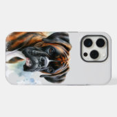 水彩美しいボクサー犬 iPhoneケース (裏面横)