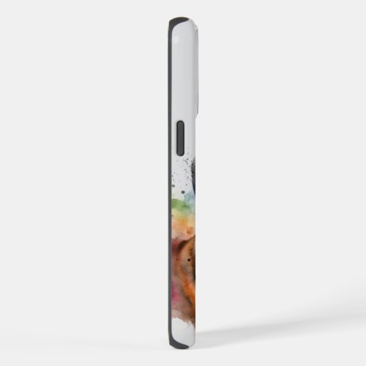 水彩美しいボクサー犬 iPhoneケース (右側面)