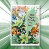 水彩美しい悔やみや弔慰グリーティングカード カード