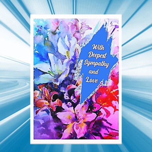 水彩美しい悔やみや弔慰グリーティングカード カード
